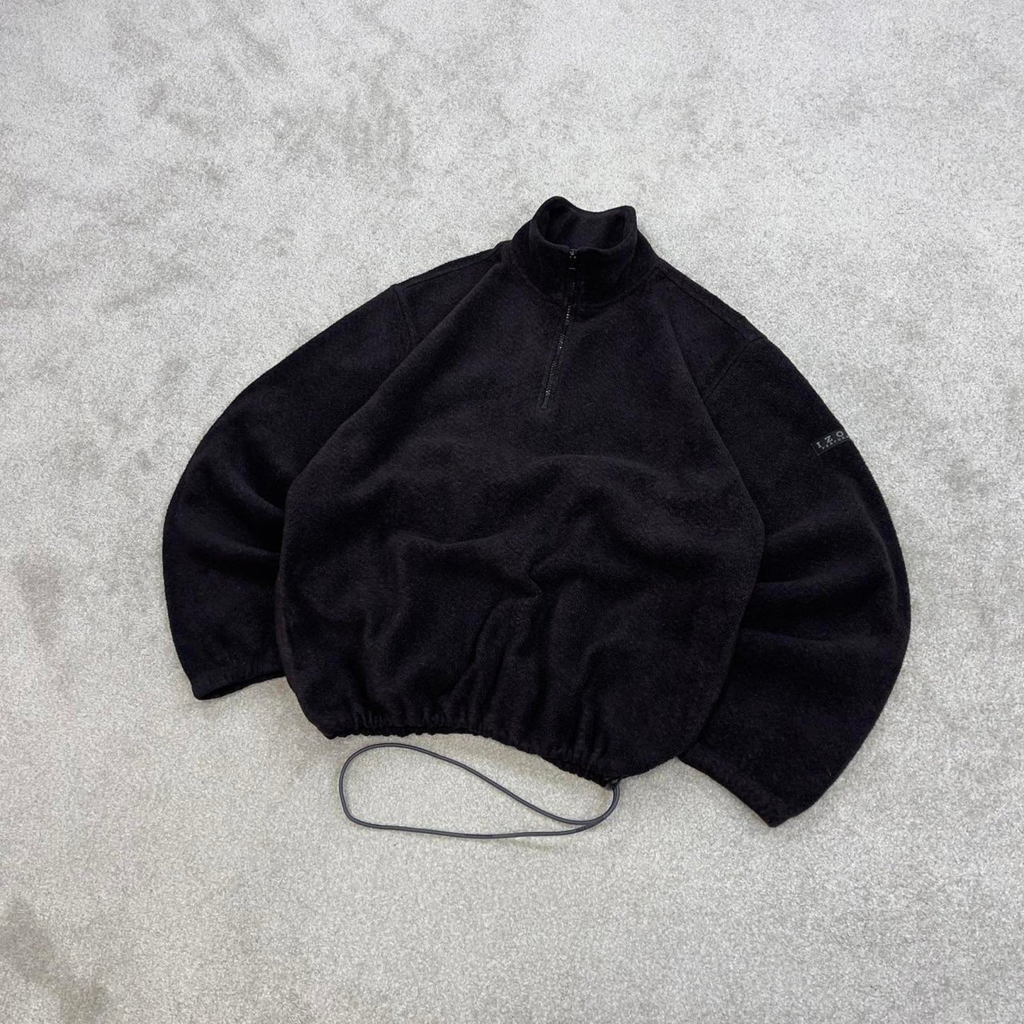 Burgundy Black Izod technical fleece M y2k style 1/4 zip autumn outdoors adjustable waist