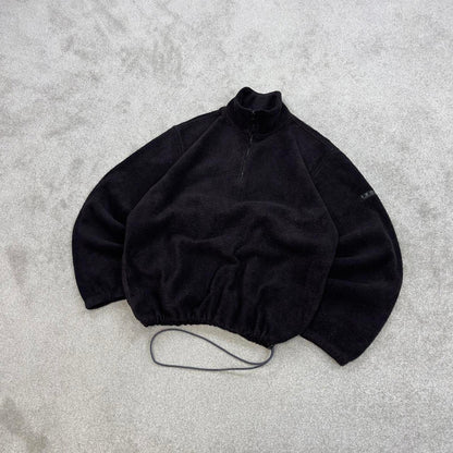 Burgundy Black Izod technical fleece M y2k style 1/4 zip autumn outdoors adjustable waist
