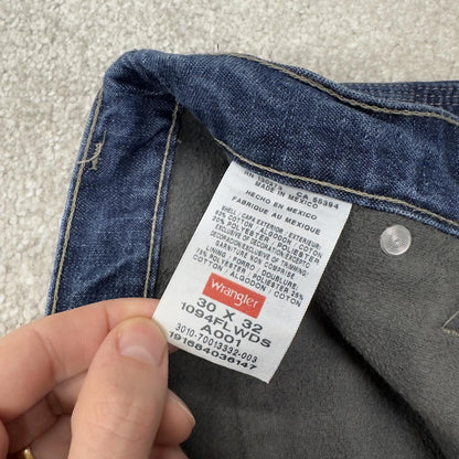 Wrangler carpenter jeans fleece lined y2k blue W30L32 straight leg skater utility workwear trousers