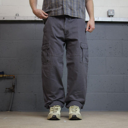 Wrangler cargo pants relaxed y2k grey W34L30 Straight leg relaxed skater work pants