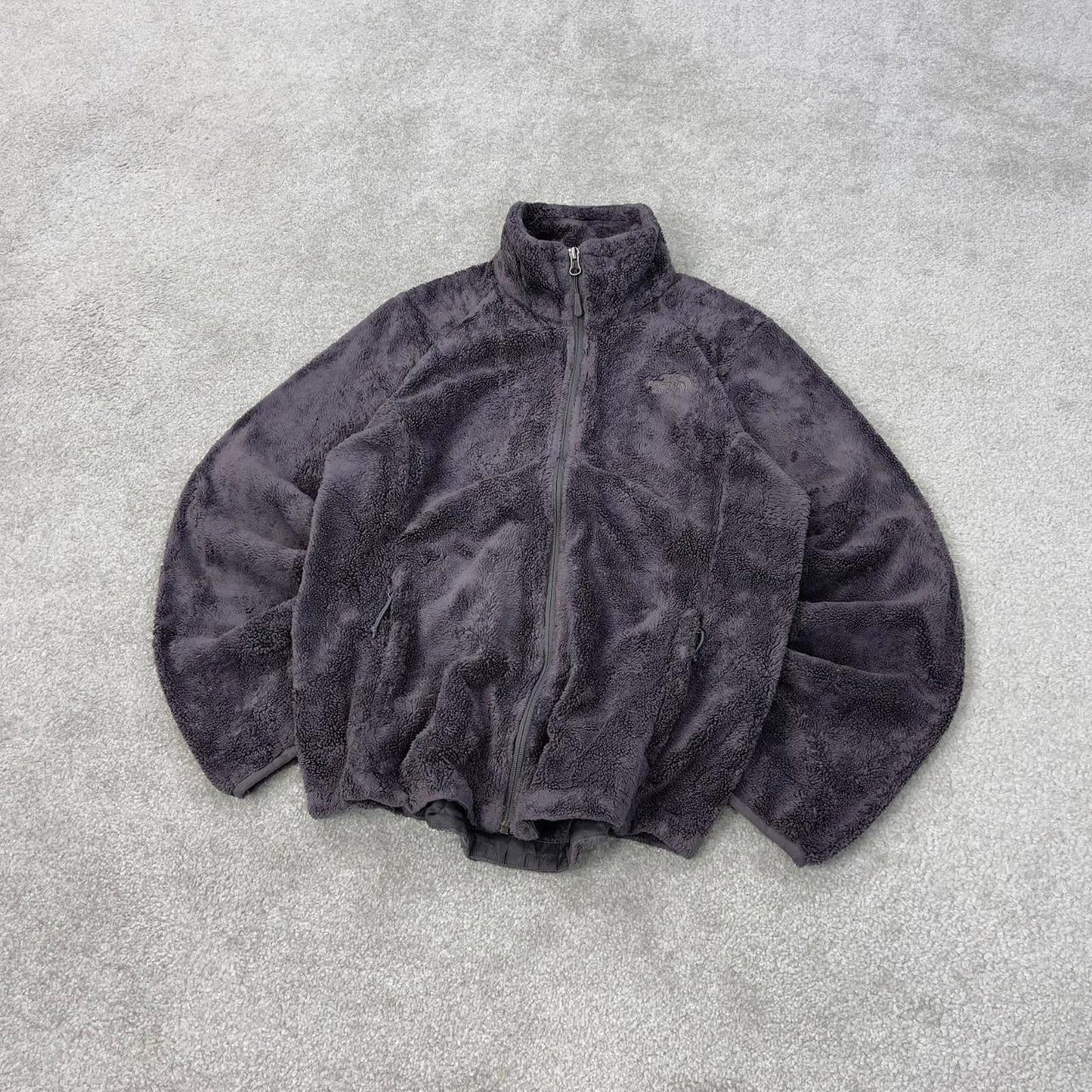 Y2K The North Face technical fleece M Grey Women's full zip teddy bear