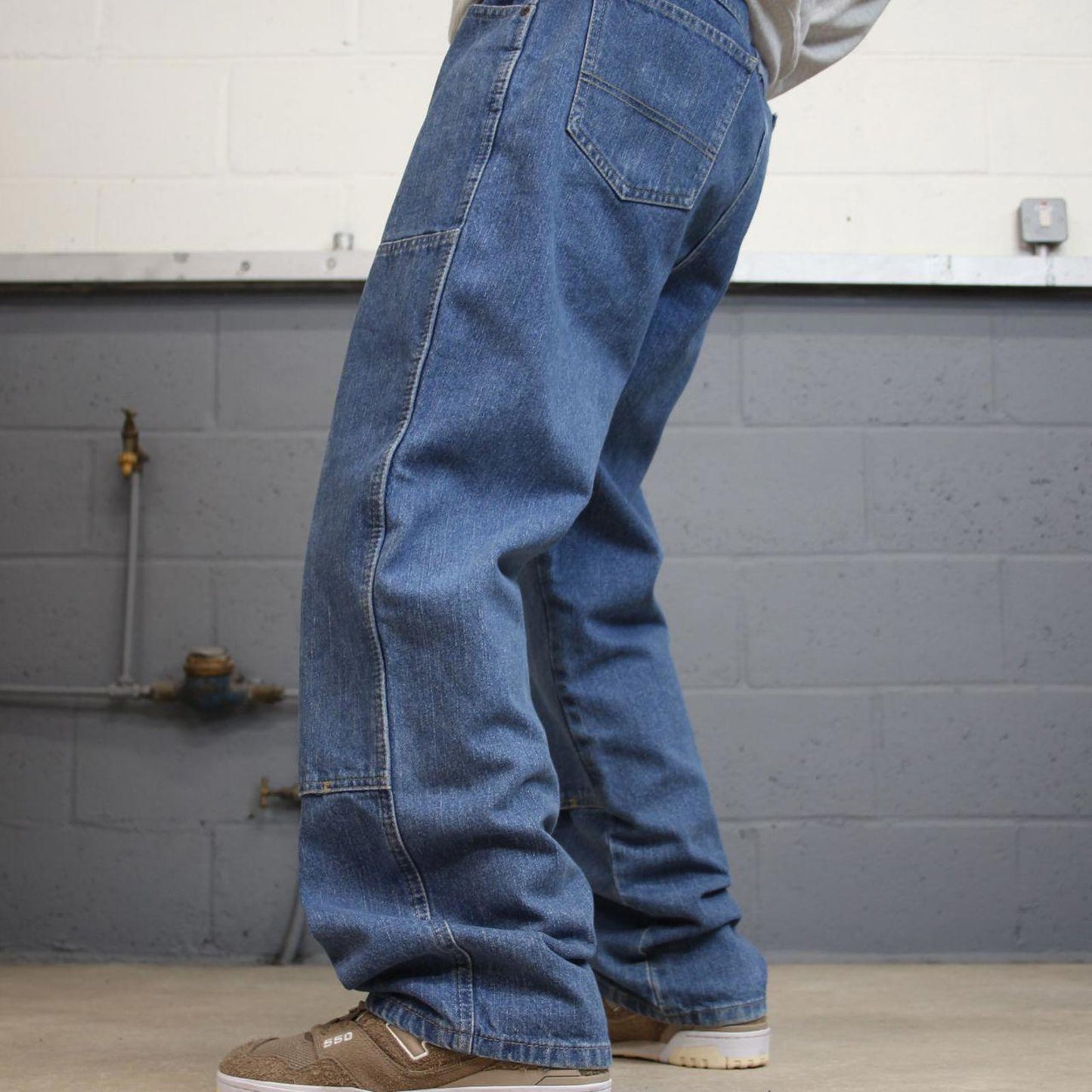 Dickies double knee carpenter jeans W36L32 baggy blue denim cargo skater style jeans