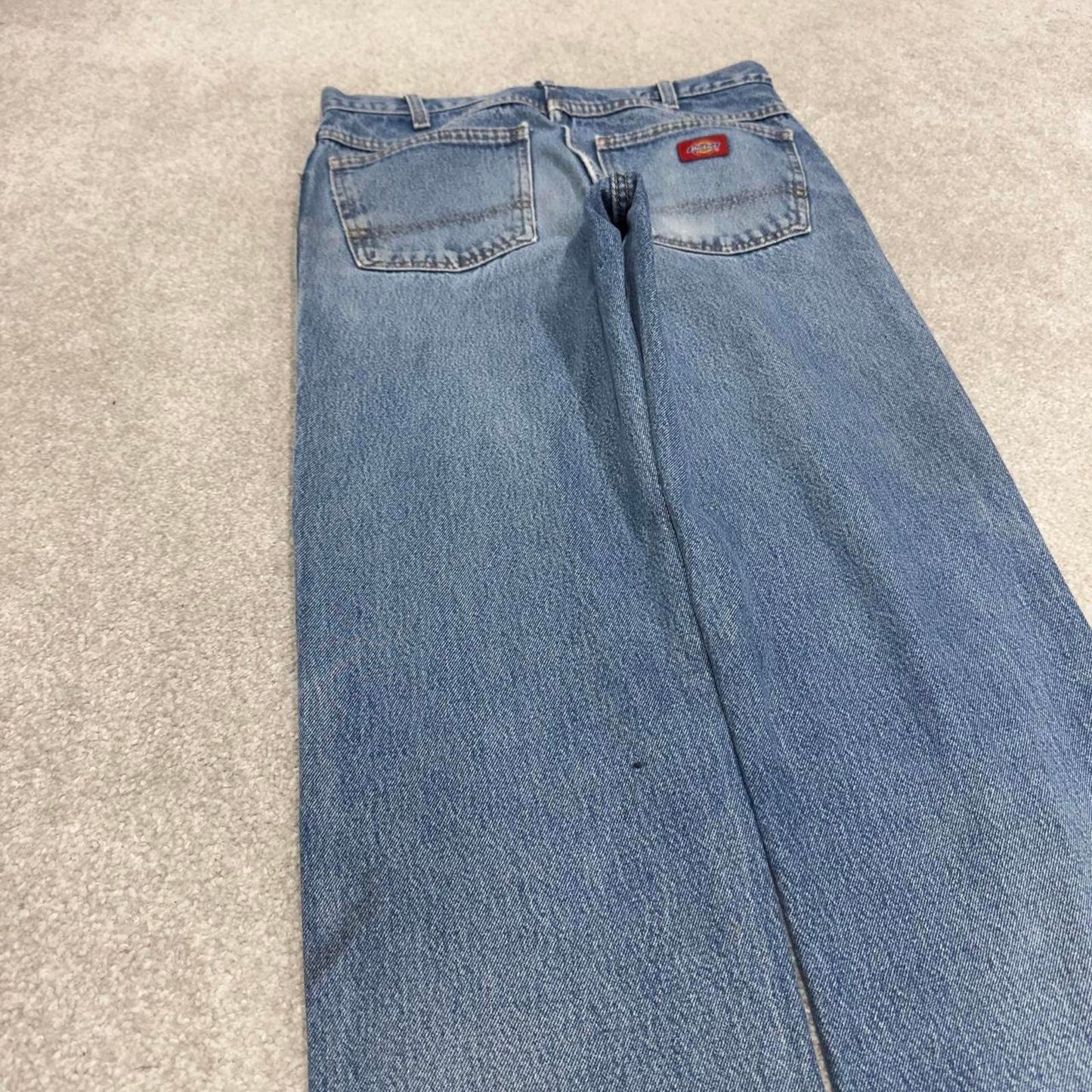 90s Dickies jeans casual workwear W32L32 loose blue 90s skate style thick denim pants streetwear