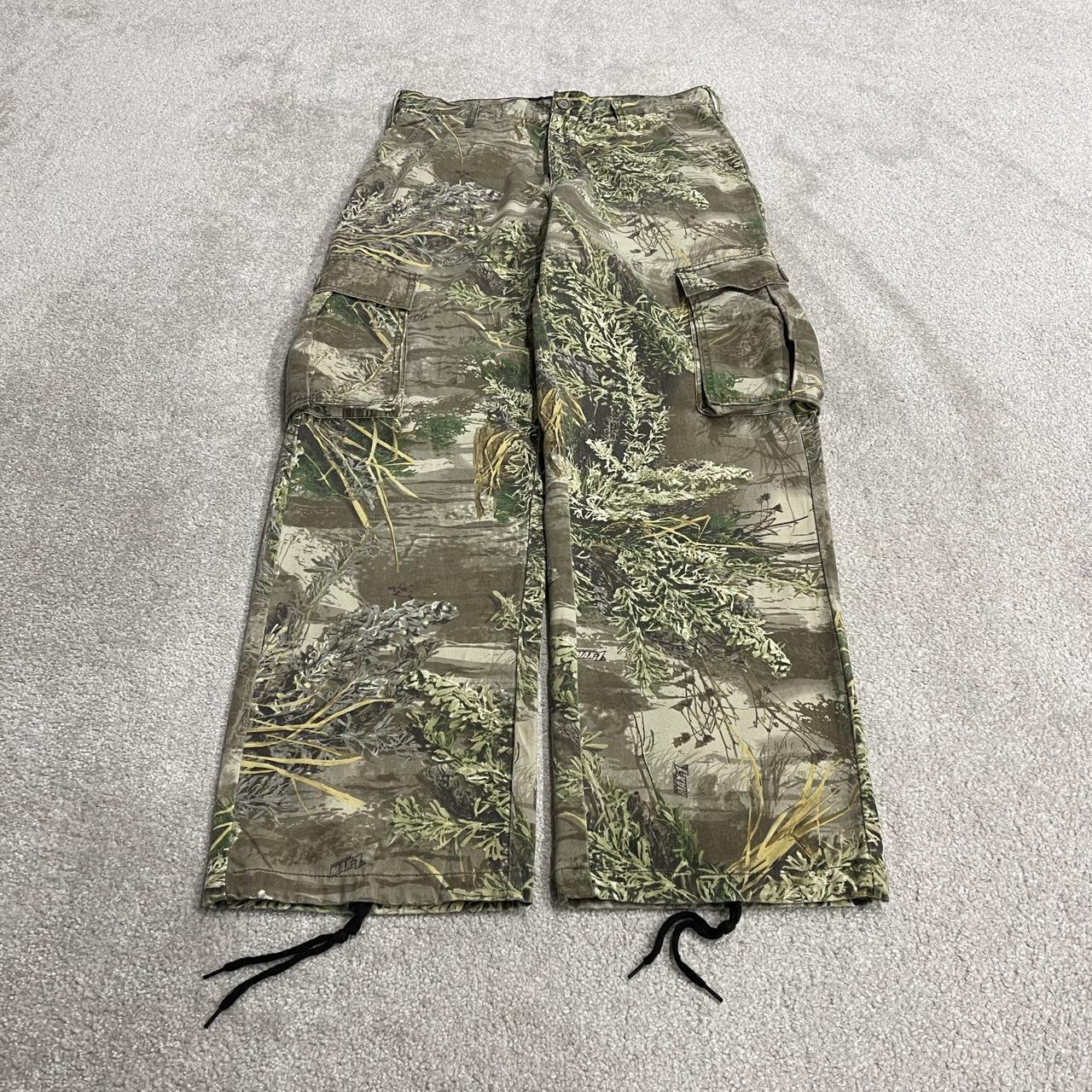 Realtree baggy camo cargo pants green Wide leg camouflage Y2K hunting utility trousers