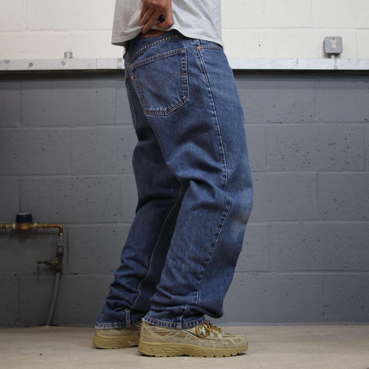 Levi’s 505 y2k straight leg jeans blue Regular fit denim pants red tab logo