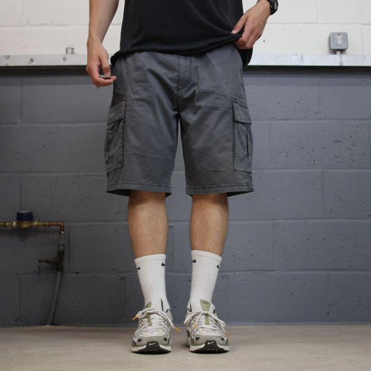 Y2K chino cargo shorts loose grey Loose leg utility shorts summer festival