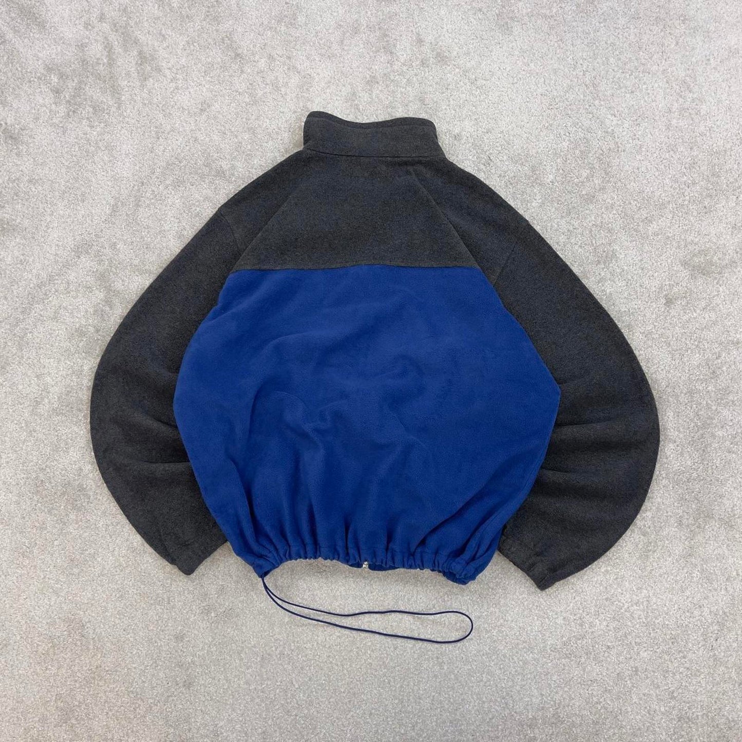 Grey Blue Columbia technical fleece XL full zip up y2k style autumn colour block