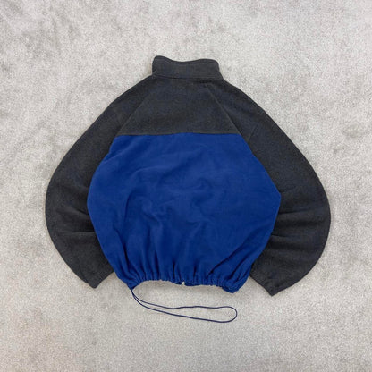 Grey Blue Columbia technical fleece XL full zip up y2k style autumn colour block