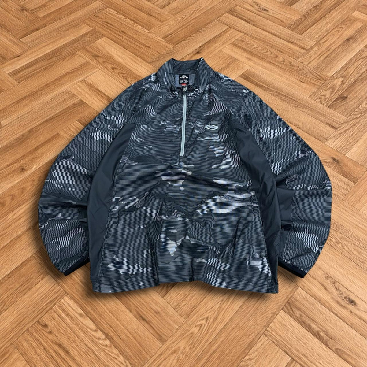Y2K Oakley camo jacket lightweight technical Half zip thin autumn pull over coat