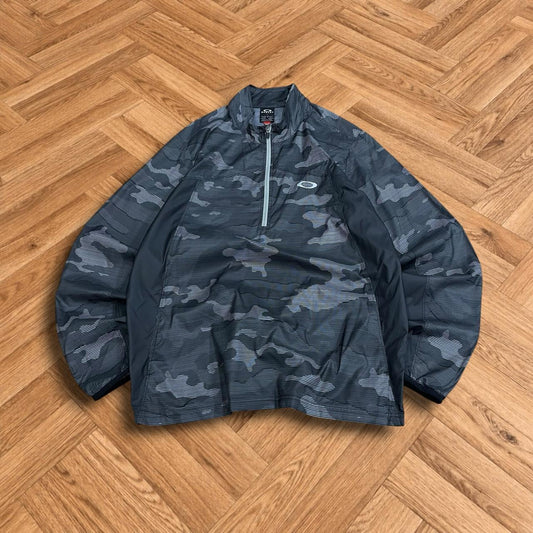 Y2K Oakley camo jacket lightweight technical Half zip thin autumn pull over coat