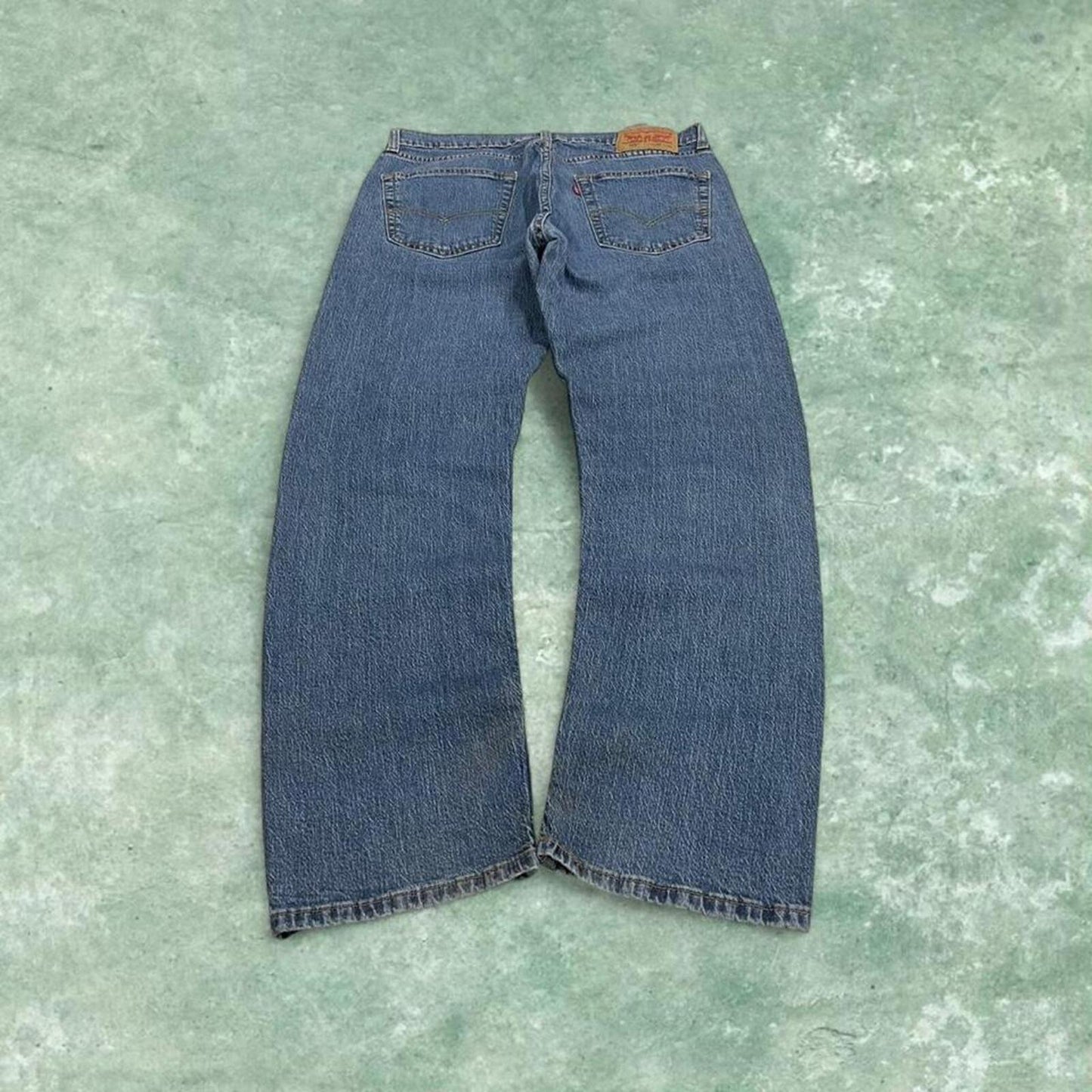 Levi's 505 straight fit jeans y2k blue Regular straight leg denim pants red tab logo