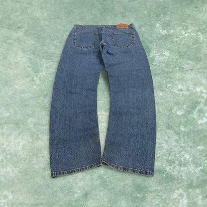 Levi's 505 straight fit jeans y2k blue Regular straight leg denim pants red tab logo