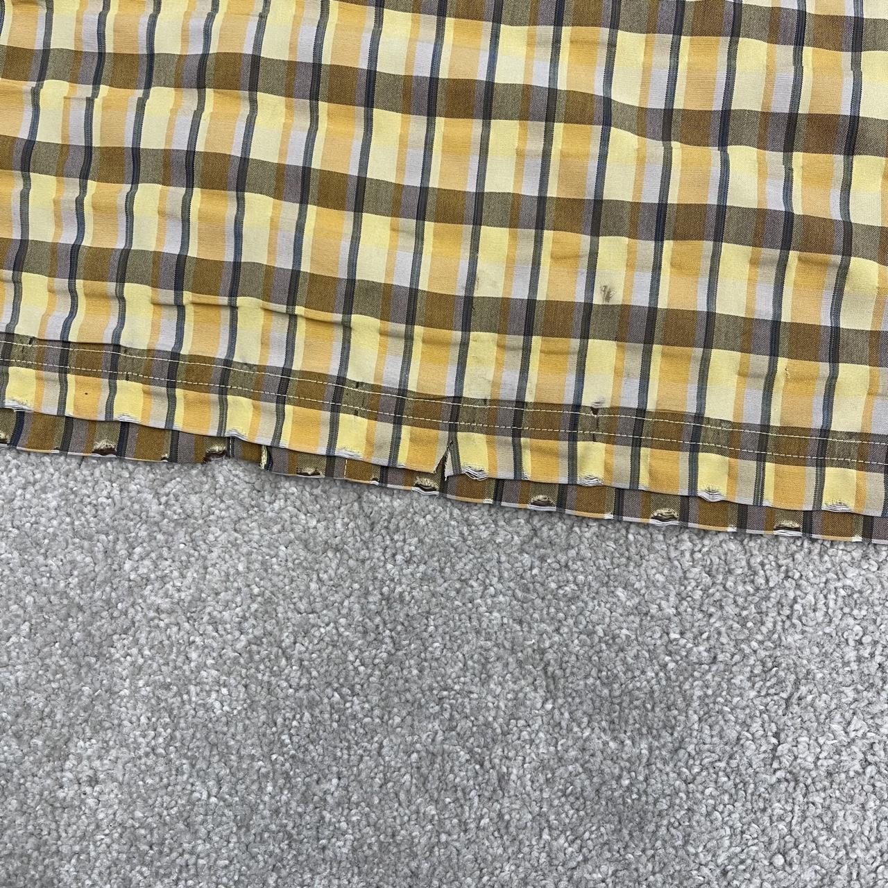 North Face checkered short sleeve shirt yellow brown TNF Festival style surf check shirt