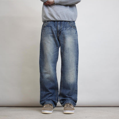 Y2K Enyce jeans Loose W36L32 denim skate pants embroidered design