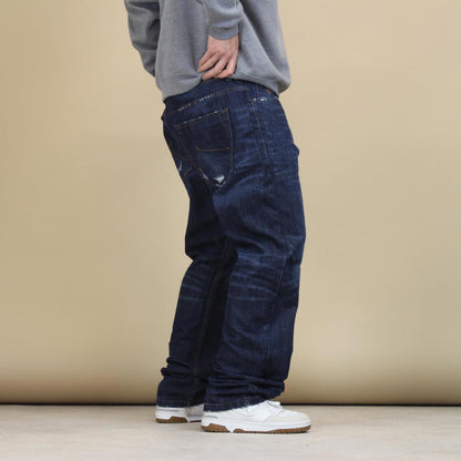 Blue Rocawear jeans W40L35 embroidered y2k stitch style straight fit denim pants