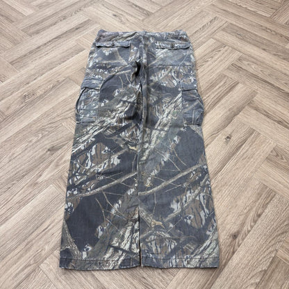 Vintage mossy oak camo cargo pants Loose straight leg camouflage utility combat trousers