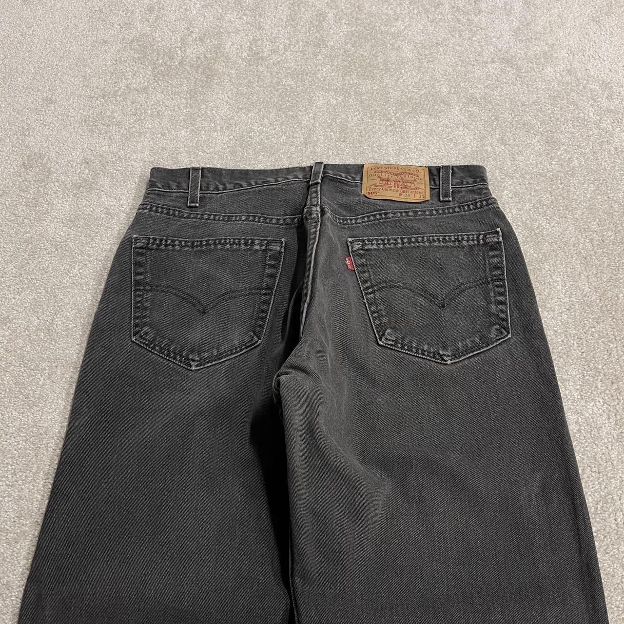 Levi's 505 straight fit jeans y2k faded black Regular straight leg denim pants red tab logo