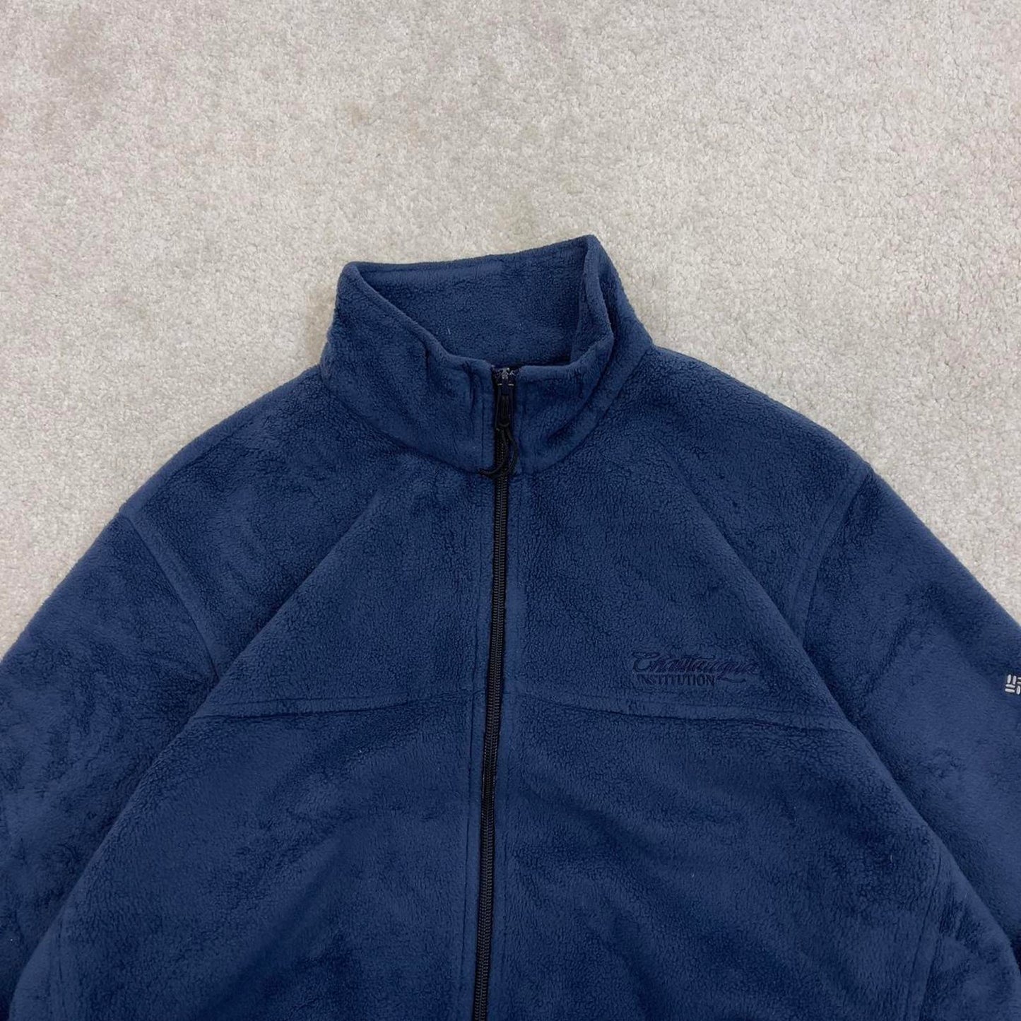 Navy Columbia technical zip up fleece Medium y2k style autumn adjustable waist