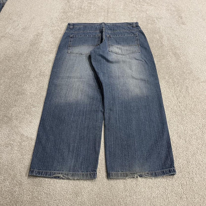 Y2K baggy jeans wide leg W36L30 blue denim Wicked Denim Loose skater surf pants