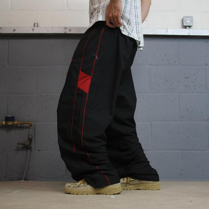 Y2K Nike baggy tracksuit bottoms black XXL wide leg Mesh lining, drawstring & elasticated waist