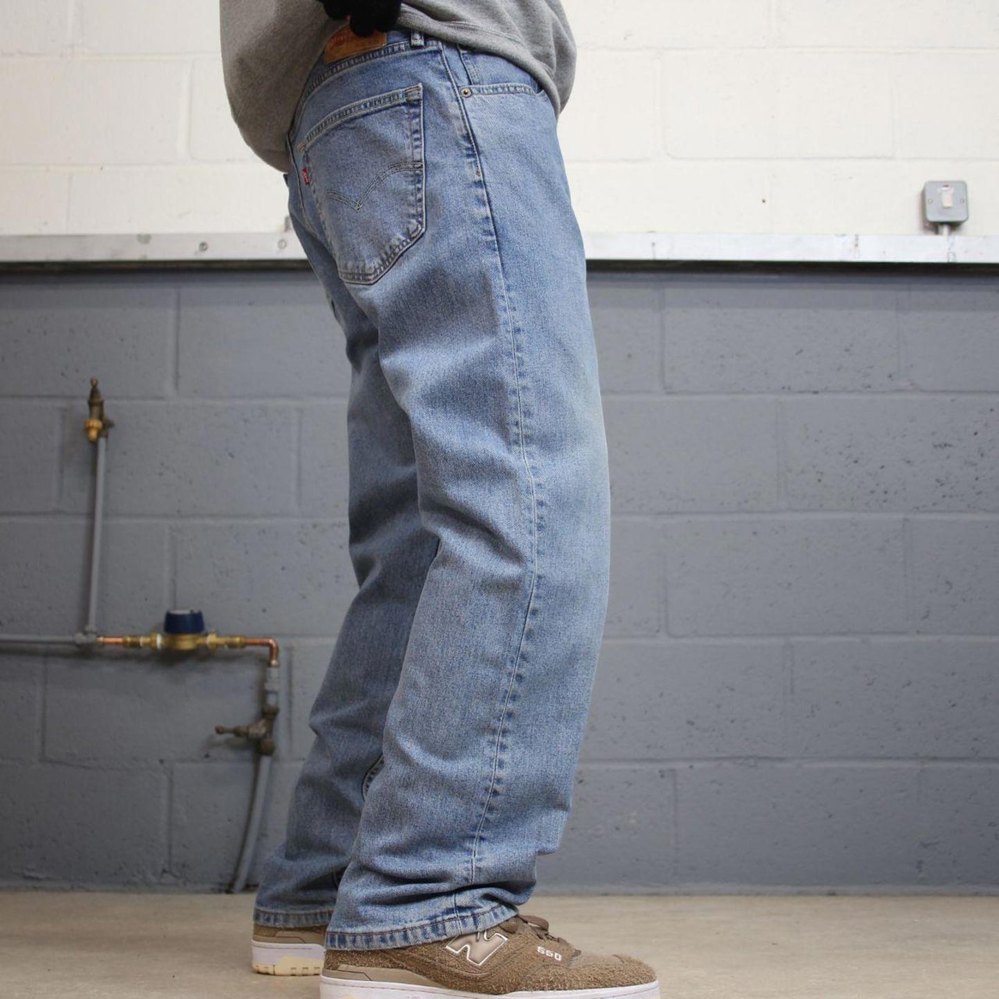 Blue Levis 505 jeans W36L29 straight leg y2k style pants red tab logo