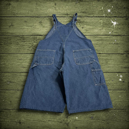 Carhartt denim short dungarees y2k blue overalls festival / skate wear bib & brace utility workwear