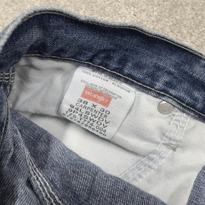 Y2k Wrangler carpenter shorts skater style blue W38 Denim loose summer jorts
