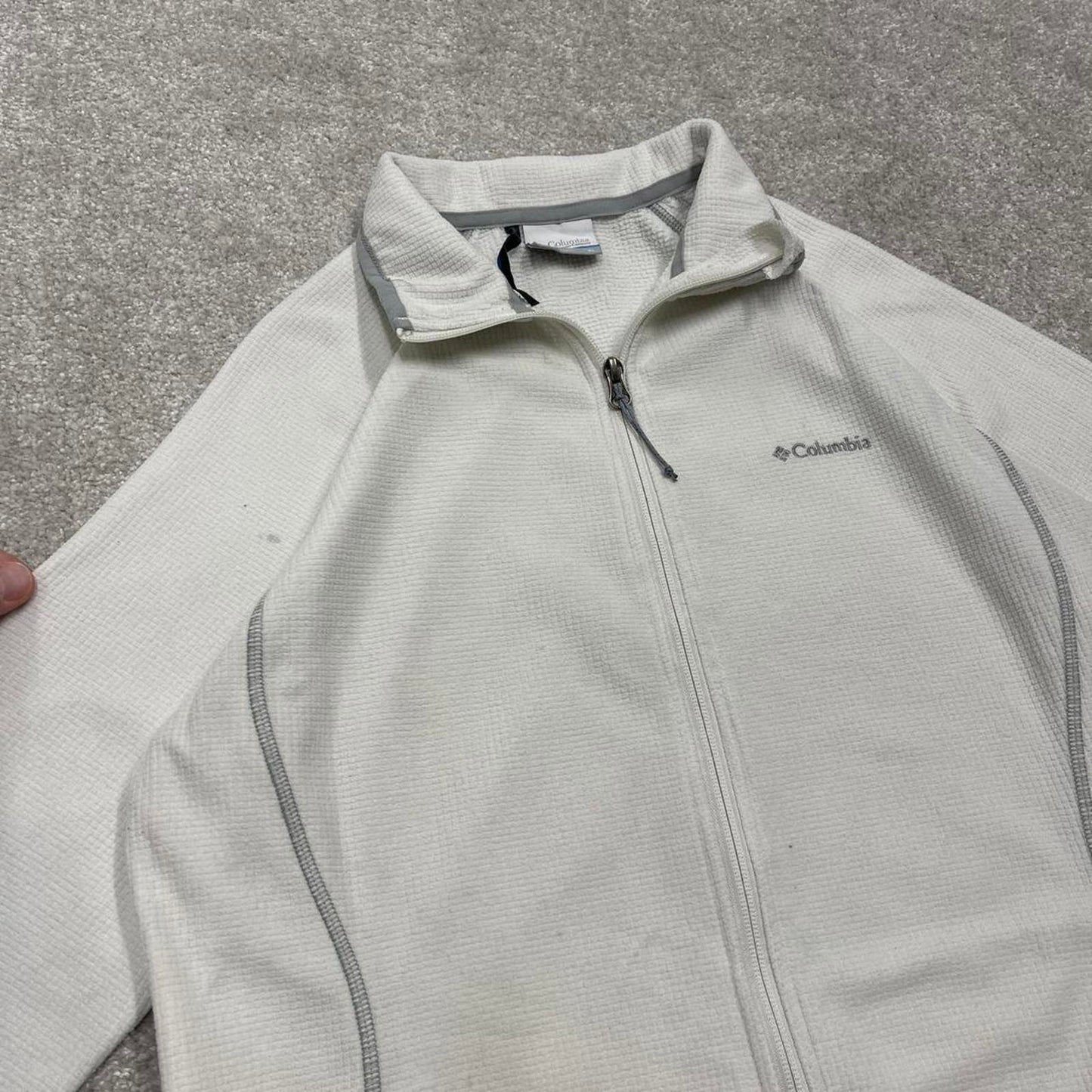 00s Columbia technical fleece XL women's white y2k style full zip up autumn casual outdoors hiking