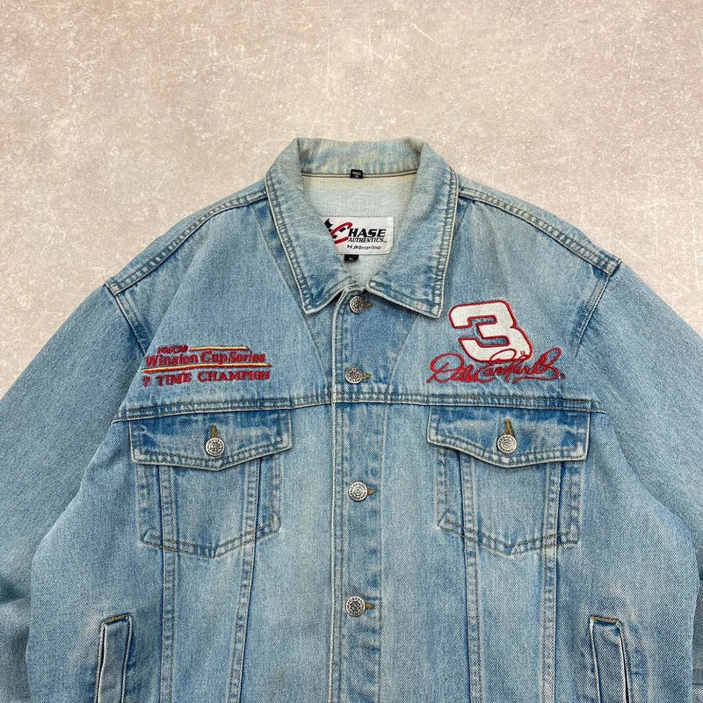 Chase Authentics Denim jacket Large NASCAR Dale Earnhardt GOODWRENCH racing jacket