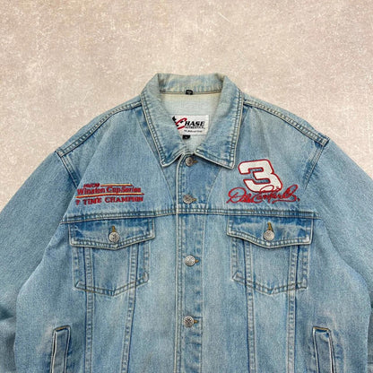 Chase Authentics Denim jacket Large NASCAR Dale Earnhardt GOODWRENCH racing jacket
