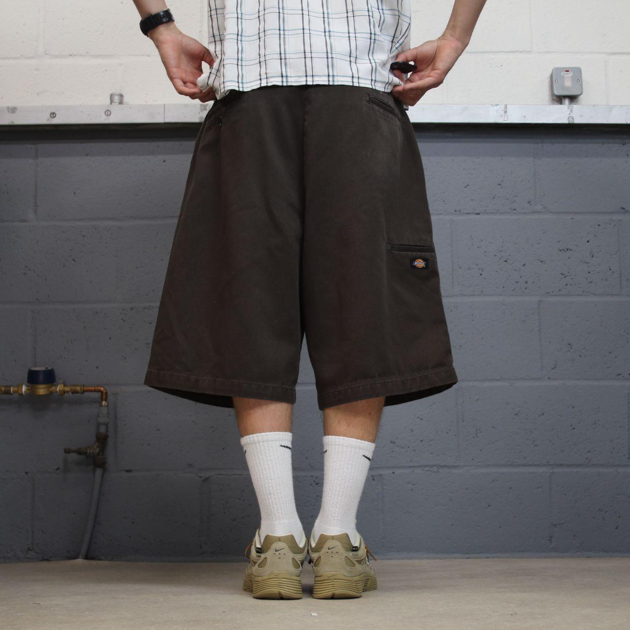 Dickies baggy chino shorts carpenter brown Loose long leg skater / surf shorts festival