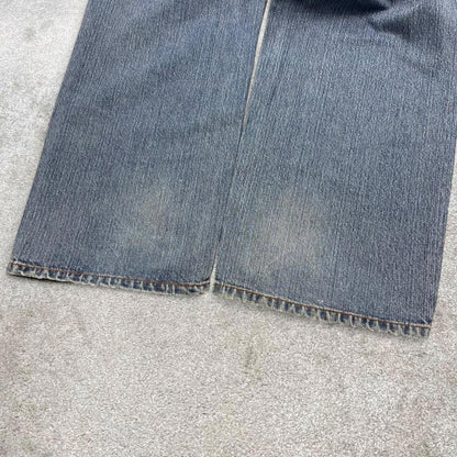 Y2K embroidered baggy Enyce jeans wide leg blue Loose fit denim skater style pants