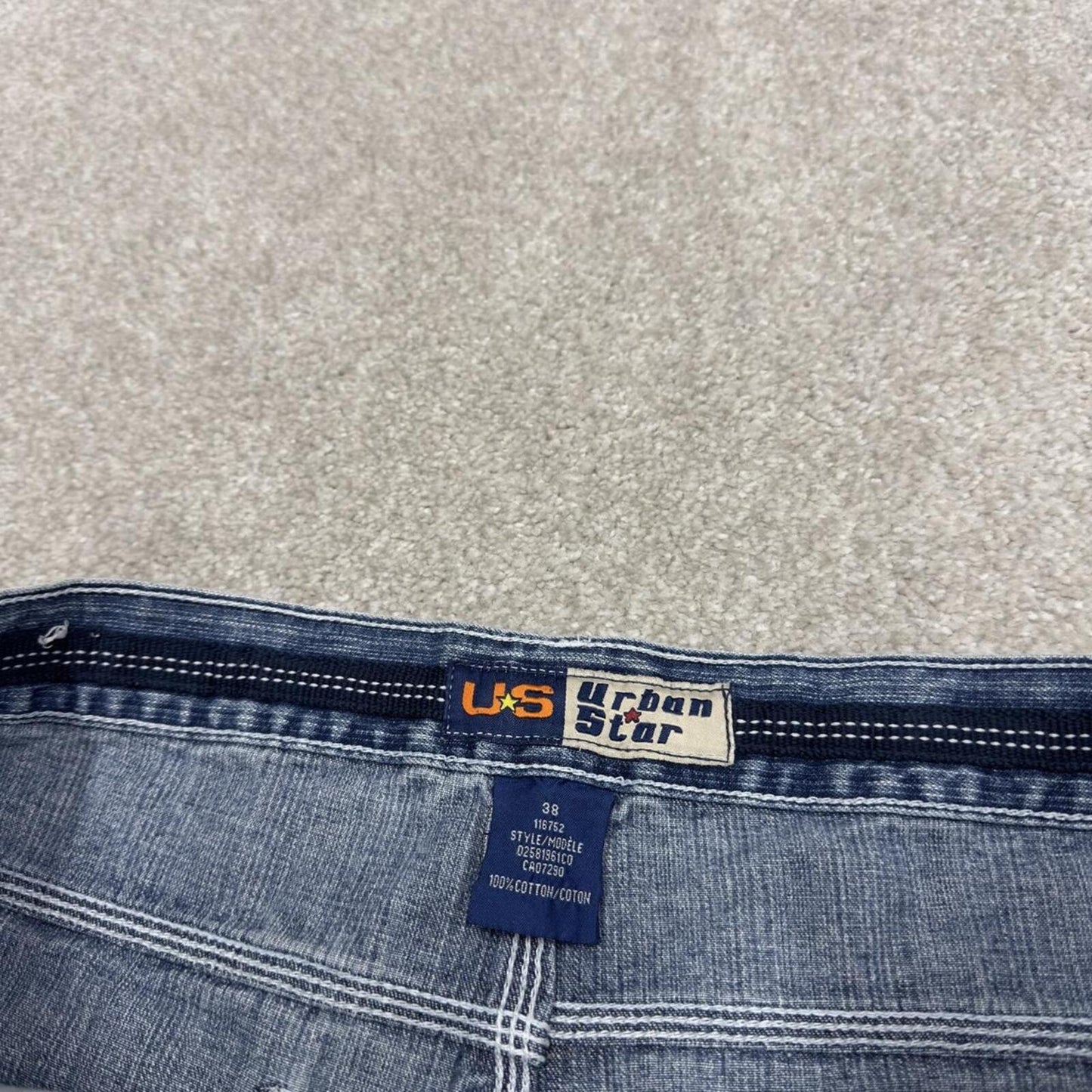 Denim carpenter shorts loose skater style blue W36 Urban Star jorts