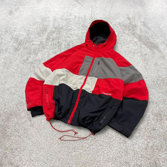 00s Quiksilver technical ski jacket L men's y2k style hooded winter snow boarding coat hooded