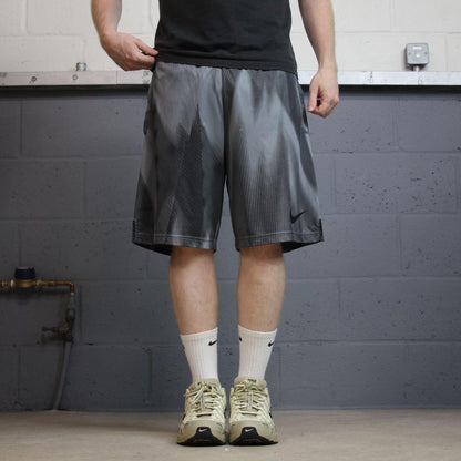 Nike sports shorts y2k Dri-Fit grey Patterned loose floaty summer gym shorts
