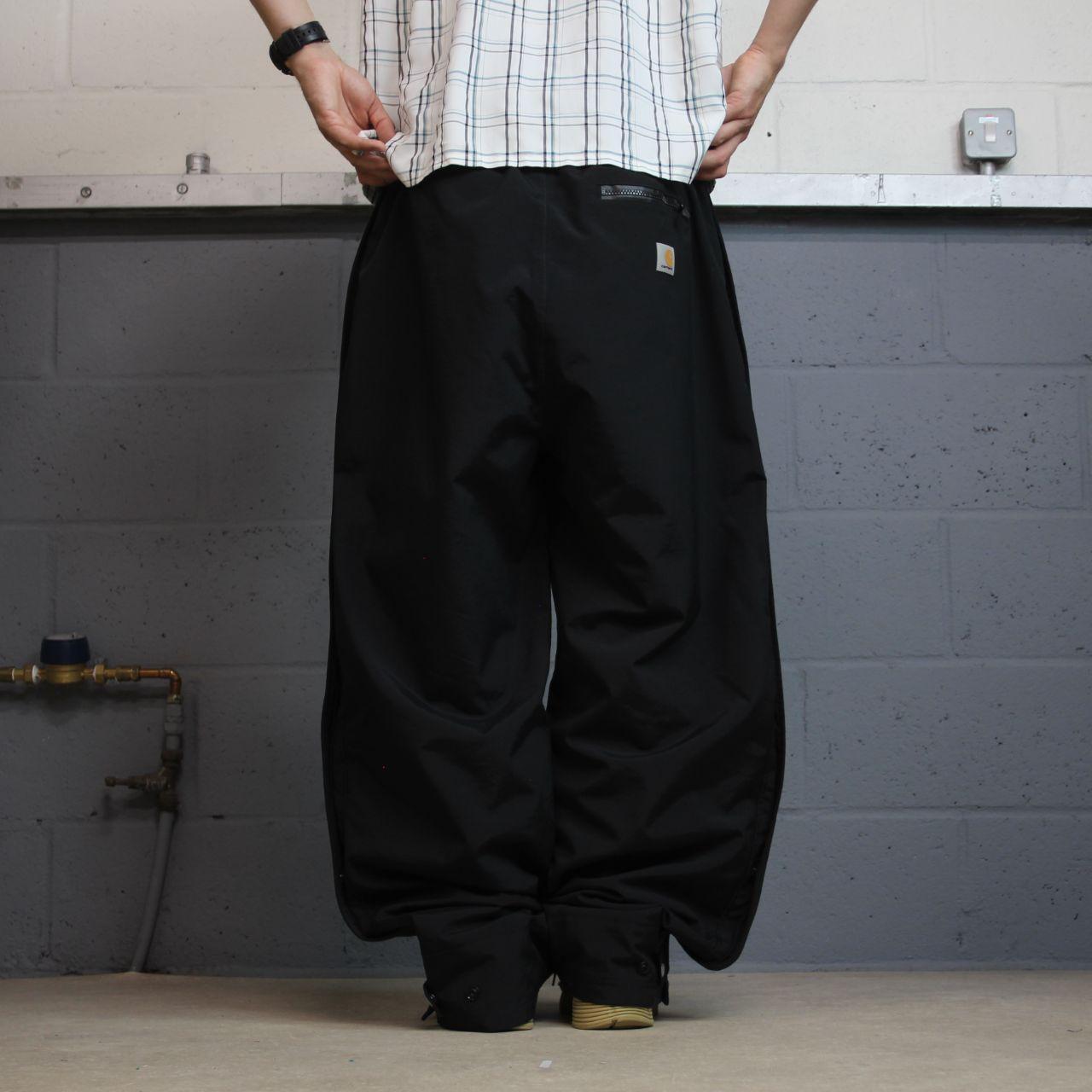 Carhartt baggy waterproof trousers y2k black Wide leg mesh lined technical breathable rain pants