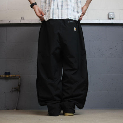 Carhartt baggy waterproof trousers y2k black Wide leg mesh lined technical breathable rain pants