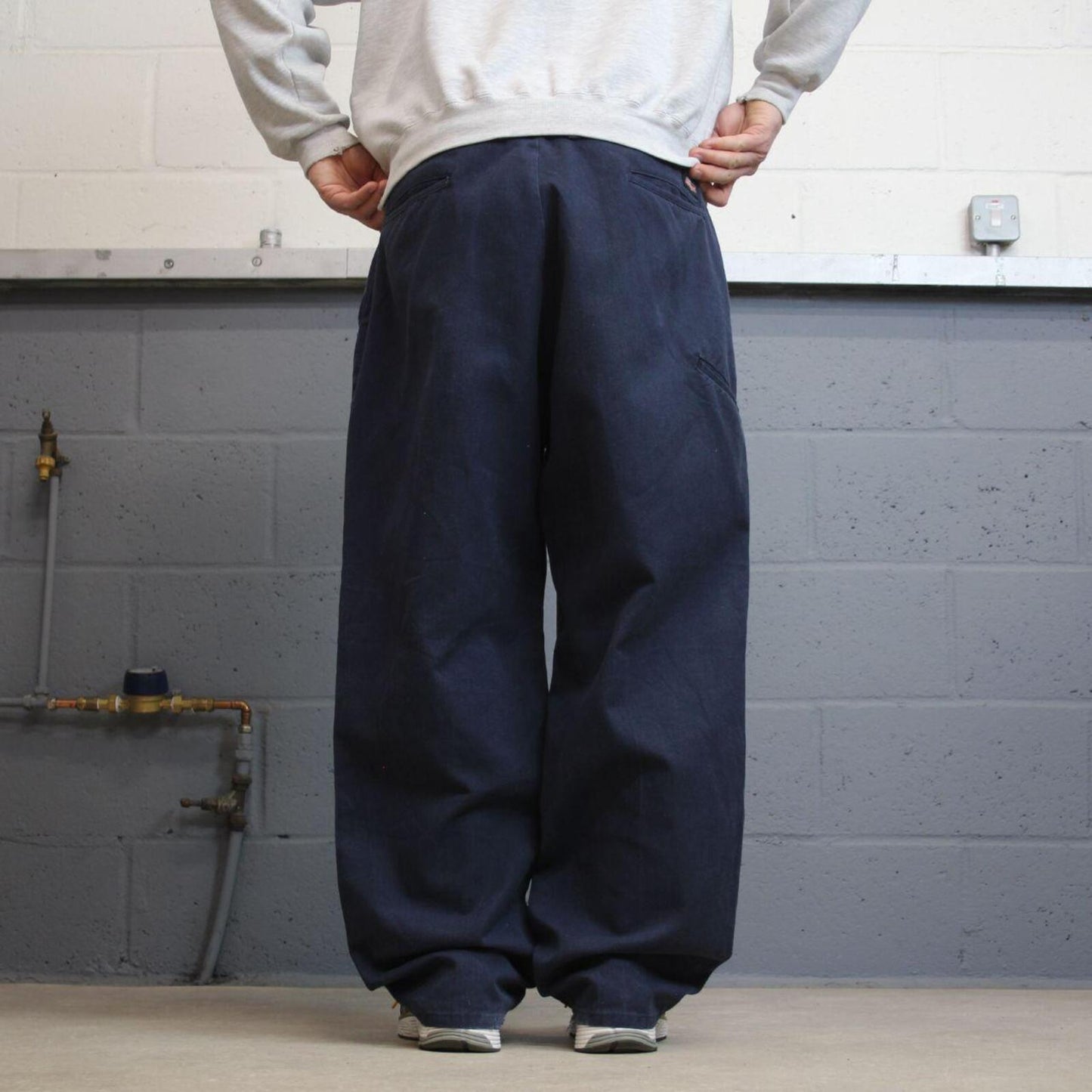 Baggy Dickies carpenter work pants navy W42L32 Wide leg chino style skate trousers