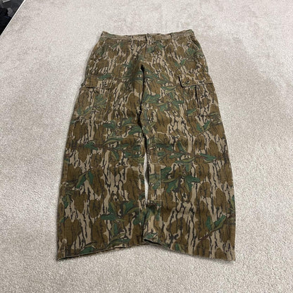 Vintage baggy realtree style camo cargo pants Y2K brown 100% cotton thick fleece tree camouflage