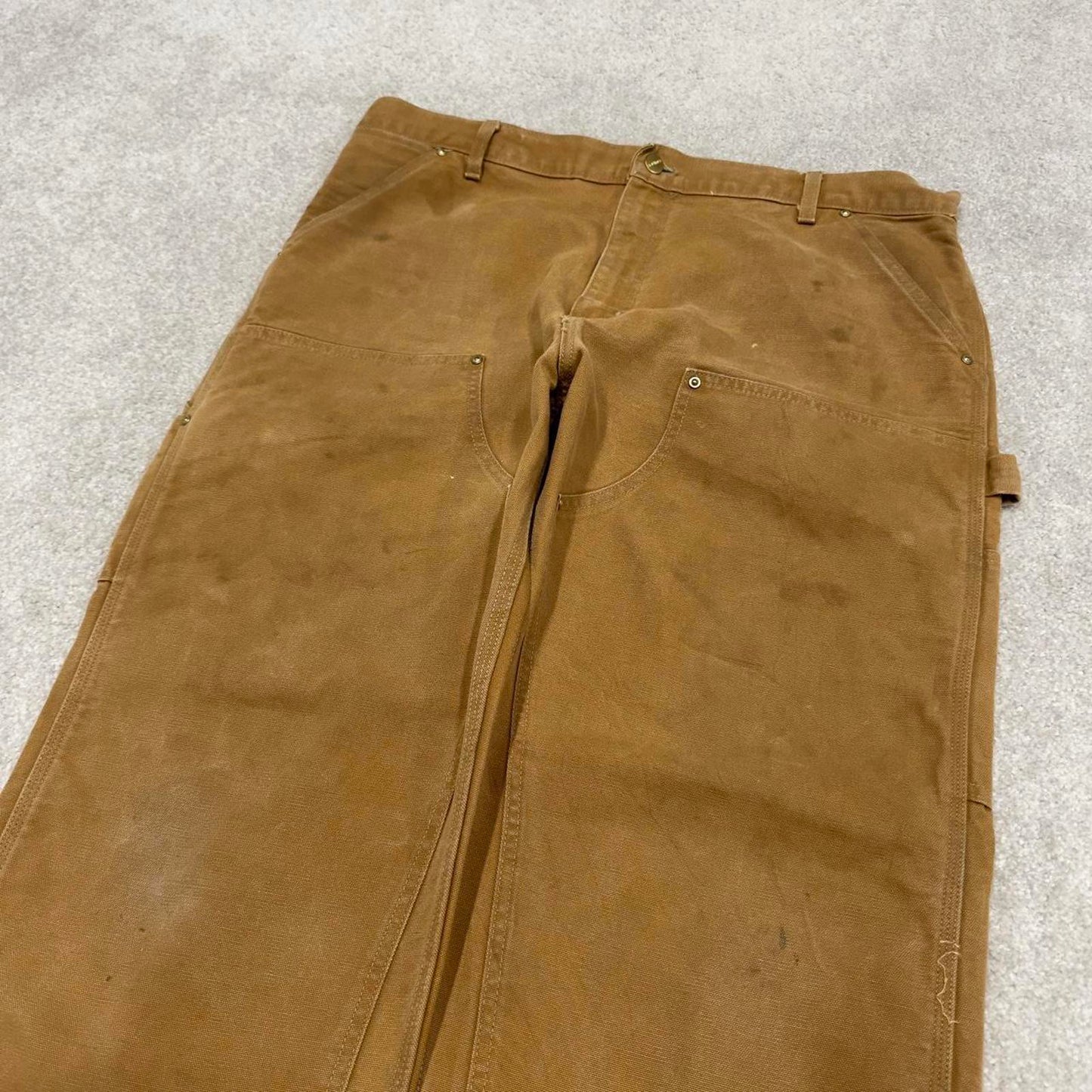 Carhartt double knee carpenter pants W38L30 baggy tan 90s style canvas skater cargos