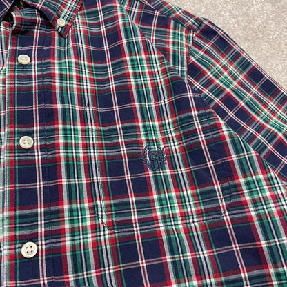 00s Chaps checkered shirt navy M men's long sleeve button up autumn y2k style technical