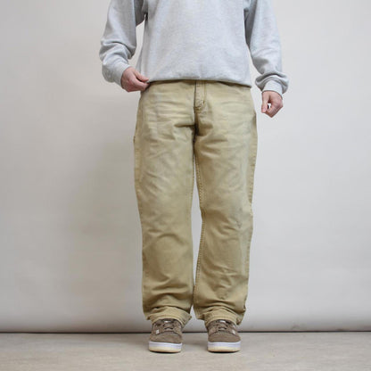 Mens Carhartt carpenter pants W36 L32 tan relaxed 90s style cargos