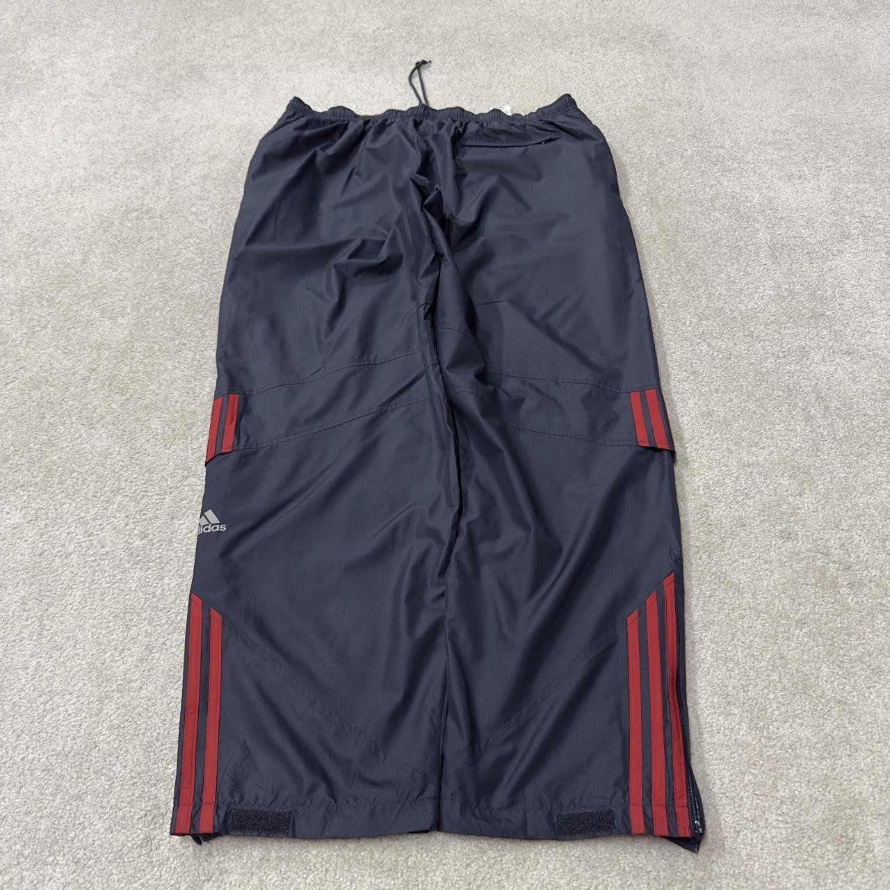 Y2K baggy Adidas tracksuit bottoms navy XL Wide leg mesh lined side stripe track pants