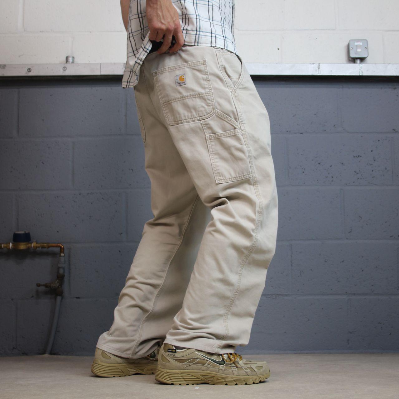 Carhartt carpenter pants y2k beige Relaxed fit skater surf style cargo pants
