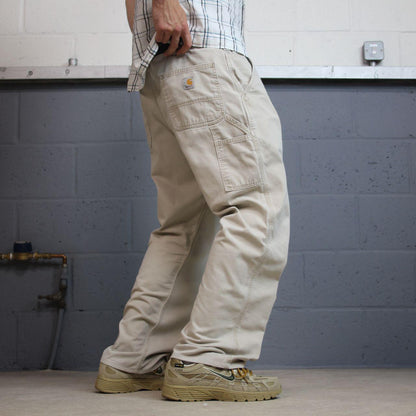 Carhartt carpenter pants y2k beige Relaxed fit skater surf style cargo pants