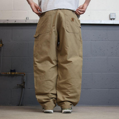 Carhartt baggy carpenter jeans wide leg khaki Loose canvasy skate style cargo work pants