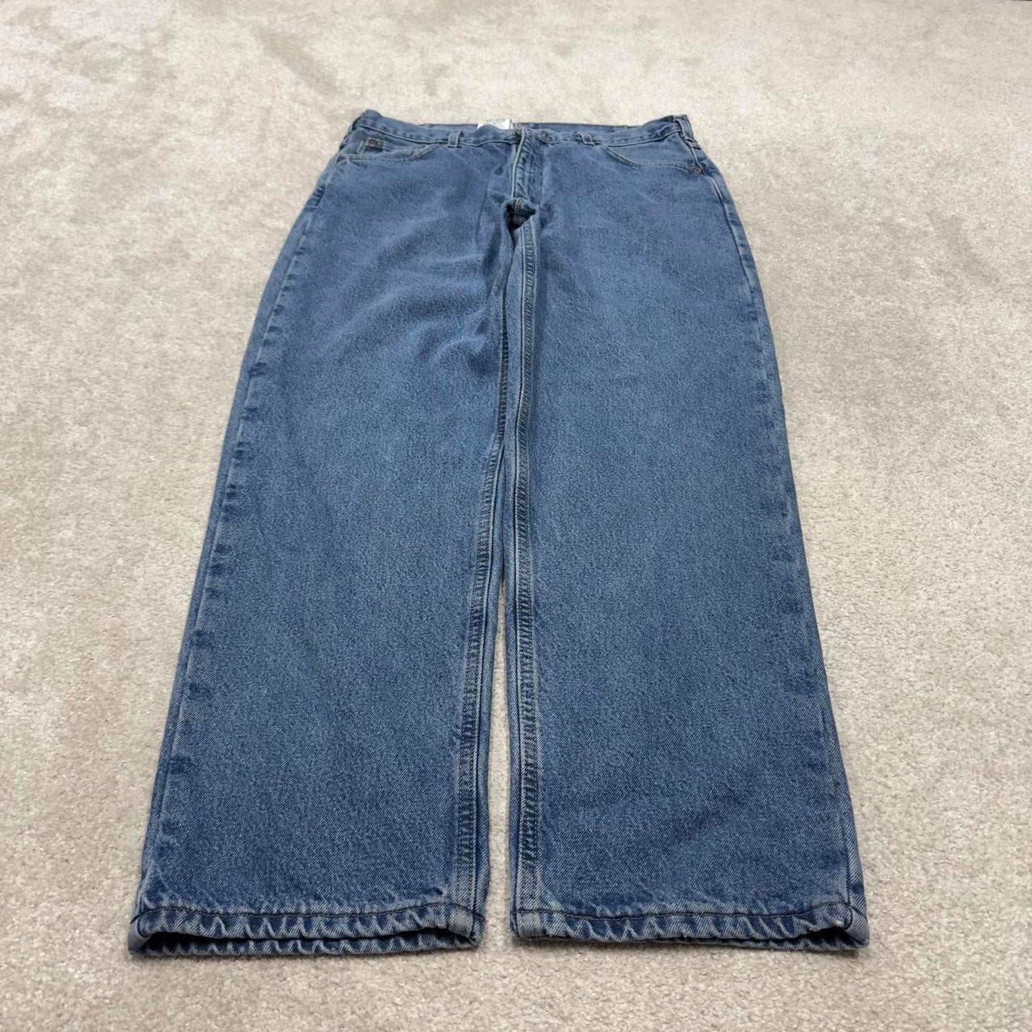 Carhartt jeans blue flannel lined 90s skater style W38L32 relaxed denim 5 pocket pants