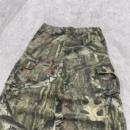 Y2k camo cargo pants loose leg green 18 XXL Loose Break-Up Mossy Oak camouflage pants