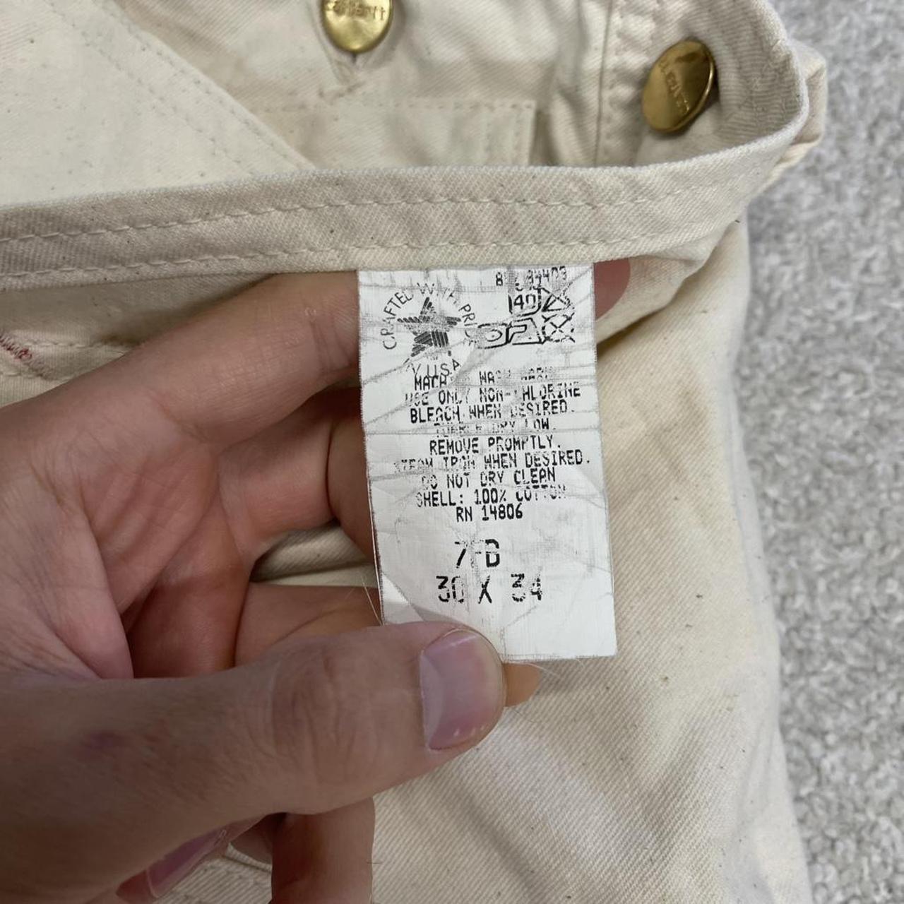 Vintage Carhartt dungarees white painter overalls Bib & brace utility workwear farmer