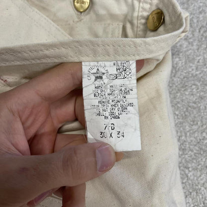 Vintage Carhartt dungarees white painter overalls Bib & brace utility workwear farmer